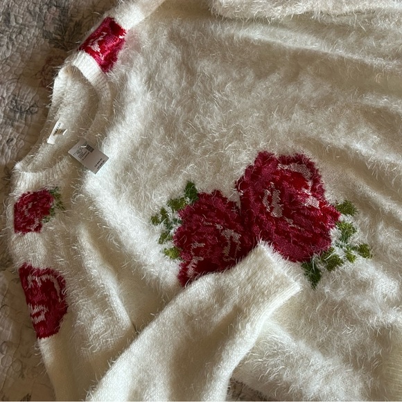 Brandy with tag women’s x large long sleeve with roses - Picture 1 of 5